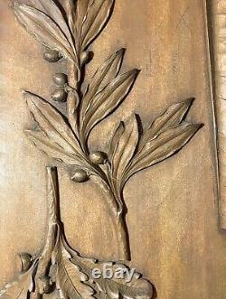 Antique hand carved wood relief wall architectural salvage panel sculpture art