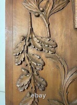 Antique hand carved wood relief wall architectural salvage panel sculpture art