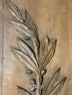 Antique hand carved wood relief wall architectural salvage panel sculpture art