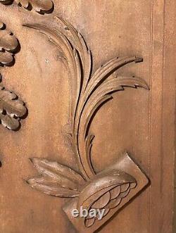 Antique hand carved wood relief wall architectural salvage panel sculpture art