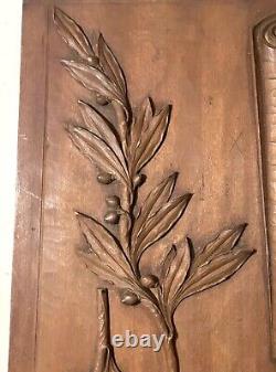 Antique hand carved wood relief wall architectural salvage panel sculpture art