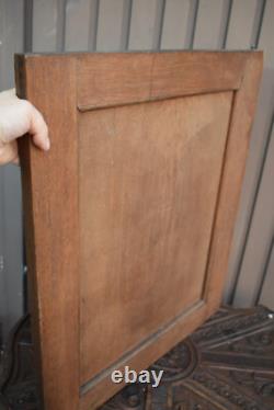Antique oak wood carved devil satyr head dragon mythological door panel plaque