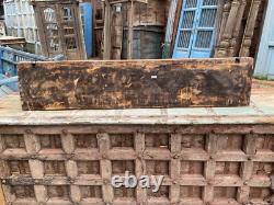 Antique old wooden hand carved gaj laxmi figure wall panel