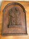 Antique Religious Wood Carved Relief Wall Plaque Panel Jesus Blessing The Child