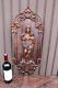 Antique Wood Carved Relief Madonna Plaque Panel Religious Rare