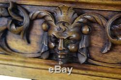Architectural French Hand Carved Wood Pediment Panel Cornice Head