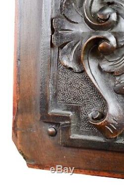 Architectural Pair of 19th Carved Walnut Wood Panels