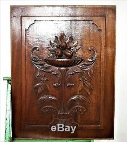 Architectural bowl fruit panel Antique french hand carved wood salvaged paneling
