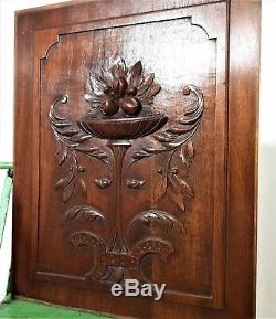 Architectural bowl fruit panel Antique french hand carved wood salvaged paneling