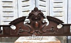 Architectural gothic crown pediment Antique french wood carving salvage paneling