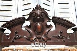 Architectural gothic crown pediment Antique french wood carving salvage paneling