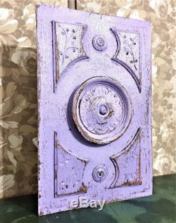 Architectural salvage crackled painted panel Antique french rosette carving