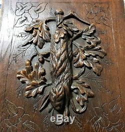 Architectural salvage hunting trophy panel Antique french black forest carving a