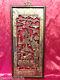 Art Deco Oriental Wood Carved Panel Plaque Of Lady With Deer Tree Museum Quality