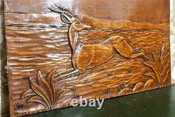 Art deco antelope decorative carving panel Antique french architectural salvage