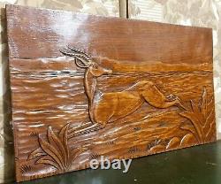 Art deco antelope decorative carving panel Antique french architectural salvage