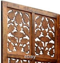 Artesia Handcrafted 5 Panel Wooden Room Partition & Room Divider (Brown) wood