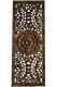 Asian Carved Wood Wall Decor Panel. Floral Wood Wall Art. Dark Brown 35.5x13.5