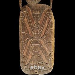 Asmat Wood Story Board Panel 31 inch Carved Primitive Sculpture Papua Fine Art