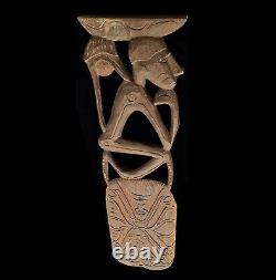 Asmat Wood Story Board Panel 31 inch Carved Primitive Sculpture Papua Fine Art