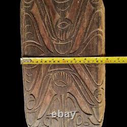 Asmat Wood Story Board Panel 31 inch Carved Primitive Sculpture Papua Fine Art