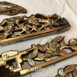 Authentic Antique Chinese Wood Panels Carving Asian Artwork Ca. 1600-1800s