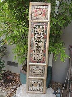 BF2. Antique Carved Gold Gilt Wood Panel with Bird and Flower Screen