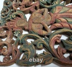 Bali Goddess Wall Panel Indonesian Hand Carved Wood Relief Sculpture Teak Hindu