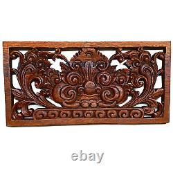 Balinese Bhoma Demon Guardian Wall Art Relief Panel Hand Carved Wood Asian Decor