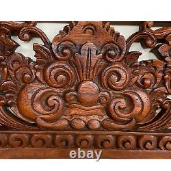 Balinese Bhoma Demon Guardian Wall Art Relief Panel Hand Carved Wood Asian Decor