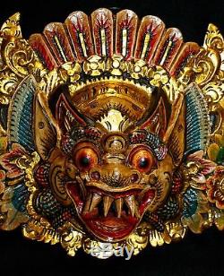 Balinese Boma Demon Mask Wall Panel Child of the Earth wood carving Bali art 24