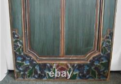 Balinese Lotus Panel Wood Carving, Hand Painted, Wall Art, Architect Sculptural