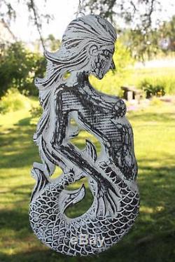 Balinese Mermaid Relief Panel Nautical carved wood Bali Art Wall Decor right 20