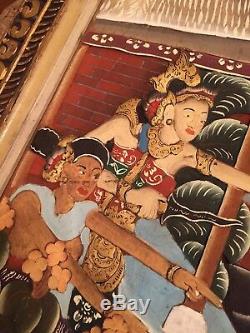 Balinese Sun Wukong Wall Art Panel Hand Painted Carved Wood Bali Monkey King