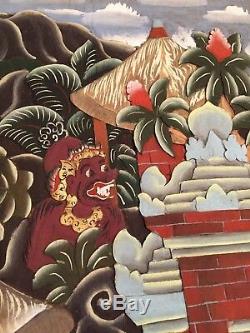 Balinese Sun Wukong Wall Art Panel Hand Painted Carved Wood Bali Monkey King