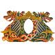 Balinese Twin Naga Dragon Panel Wall Art Architectural Relief Carved Wood Bali