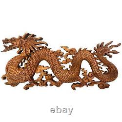 Balinese Winged Dragon Wooden Carved Relief Panel Wall Art Bali Wood Carving