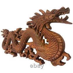 Balinese Winged Dragon Wooden Carved Relief Panel Wall Art Bali Wood Carving