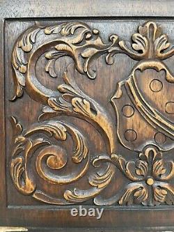 Beautiful Neo Renaissance carved panel in wood with Dragons (1)