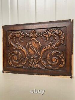 Beautiful Neo Renaissance carved panel in wood with Dragons (1)