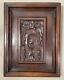 Belgian Antique Hand Carved Oak Wood Panel With A Peasant Woman