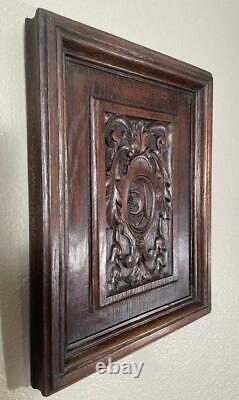 Belgian Antique Hand Carved Oak Wood Panel with a Peasant Woman