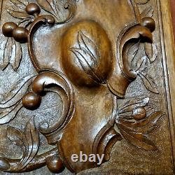 Berry coat of arms wood carving panel 135 Antique French architectural salvage