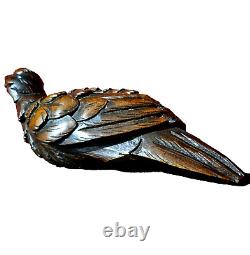 Bird hunting trophy wood carving panel 125 Antique French architectural salvage