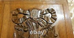 Bird hunting trophy wood carving panel Antique french architectural salvage 19