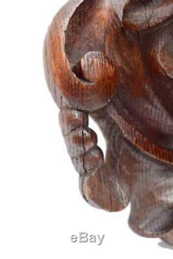 Black Forest Carved Wood Dog Head Wall Panel Blazon Wall Mounted Coat Hanger