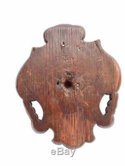 Black Forest Carved Wood Dog Head Wall Panel Blazon Wall Mounted Coat Hanger