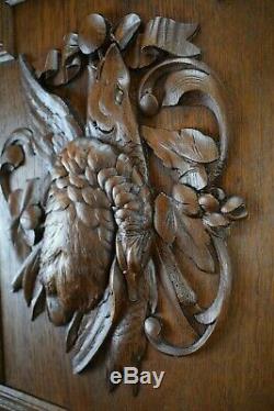 Black Forest Carved Wood Hunting Trophy Wall Panel Game Bird & Fish Plaque