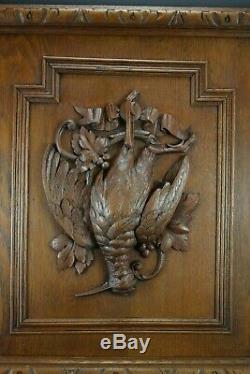 Black Forest Carved Wood Hunting Trophy Wall Panel Game Bird Plaque