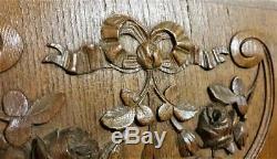 Bow garland flower panel Antique french wood carving architectural salvage